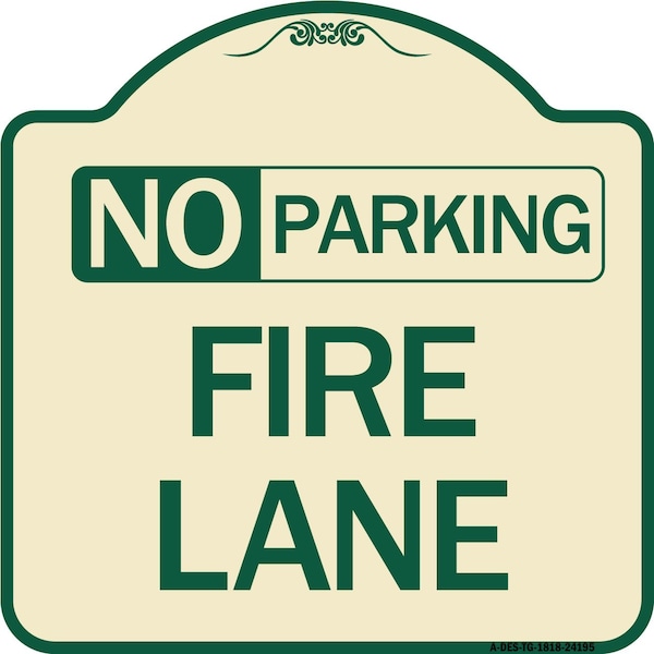 Signmission Delaware No Parking Fire Lane Heavy-Gauge Aluminum Architectural Sign, 18" x 18", TG-1818-24195 A-DES-TG-1818-24195 - main